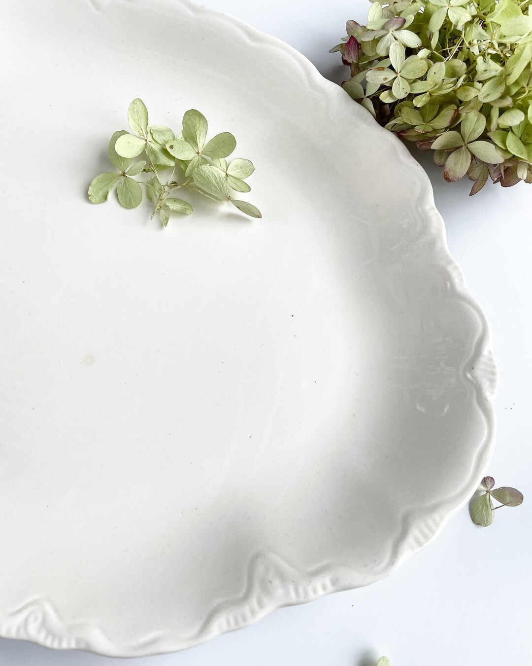 12” PLATTER Ironstone Vintage Farmhouse White Ceramic Scio Ramson | Etsy (US)