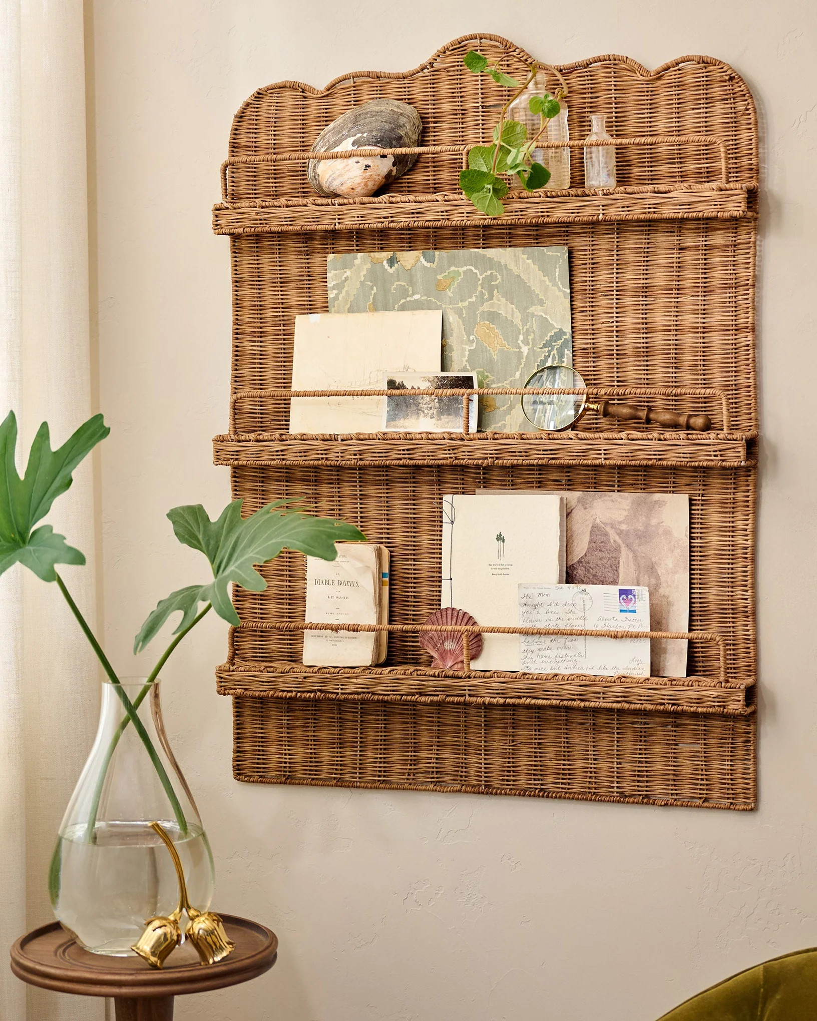 Robin Woven Rattan Display Shelf | Magnolia