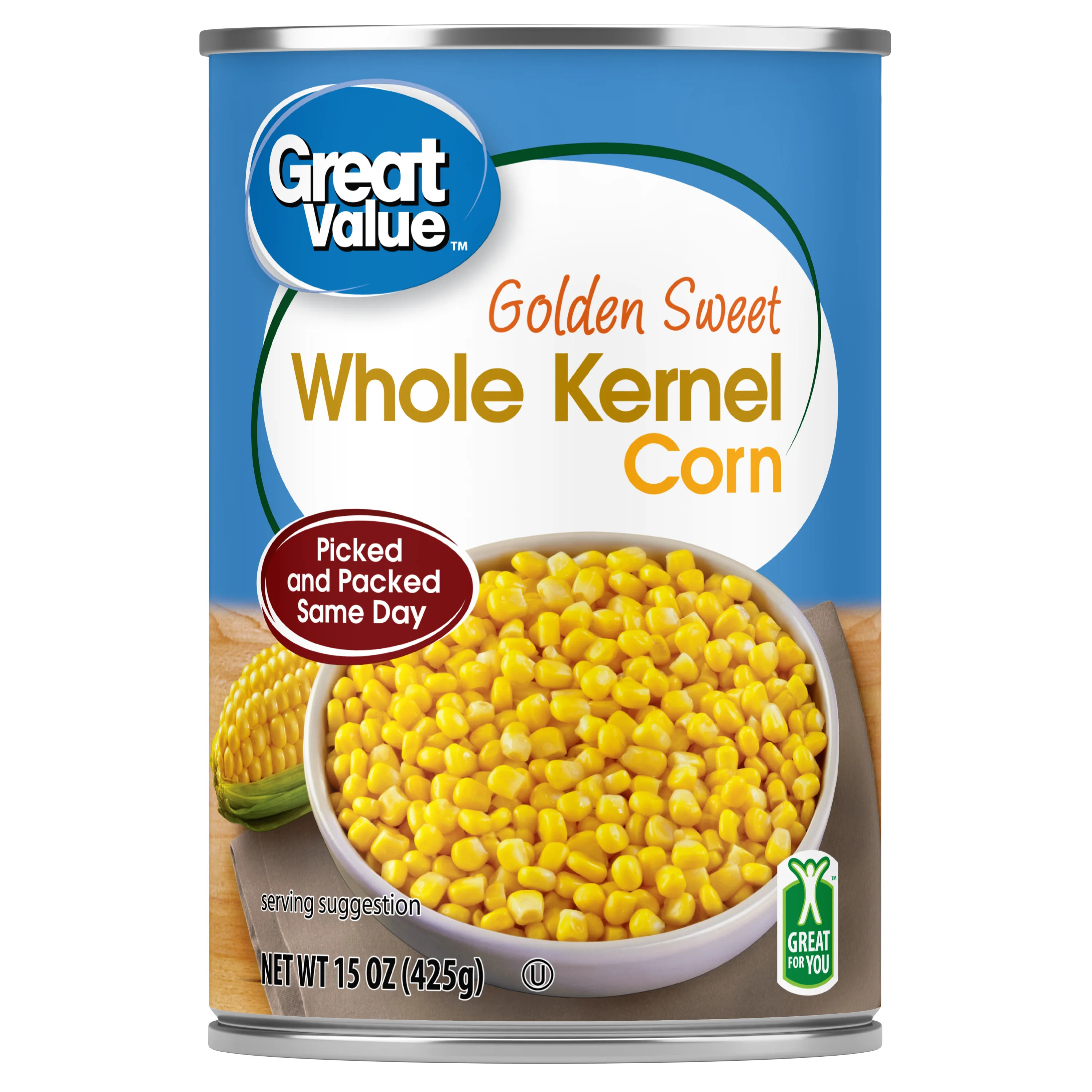 Great Value Golden Sweet Whole Kernel Corn, Canned Corn, 15 oz Can | Walmart (US)