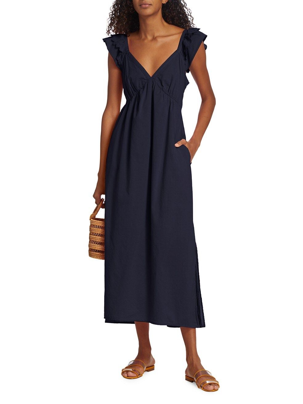 Leia Flutter-Sleeve Maxi Dress | Saks Fifth Avenue