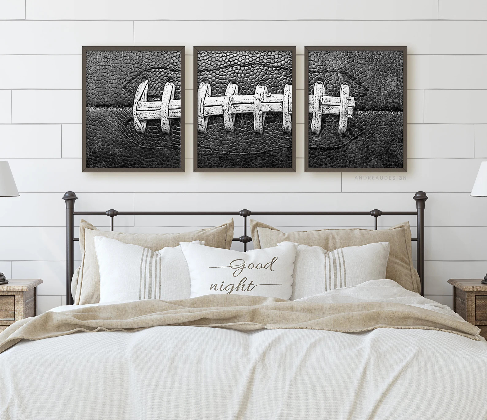 Set of 3 Black and White Football Prints, American Football Printable Gift, Sports Wall Art, Teen... | Etsy (US)