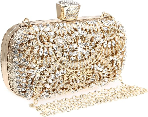 DA BODAN Womens Sparkly Rhinestone Crystal Clutch Bag Glitter Sequin Bridal Purse Evening Handbag... | Amazon (US)