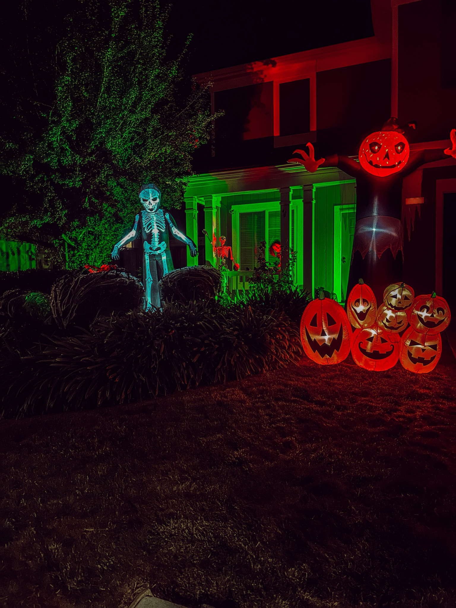 We love Halloween at our house! My husband and kids love decorating the front and adding to our collection. The black skeleton we got from spirit last year but I didn't see it this year. The strobe lights are the mini size from spirit and come in different colors. The pumpkin inflatable is from Amazon and it's huge! #amazonprime #amazon #target #halloween #halloweendecor #amazonhalloween #targethalloween 

#LTKhome #LTKHalloween #LTKxPrime