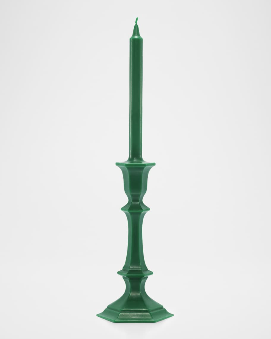 Harcourt Candlestick Candle, Green | Neiman Marcus