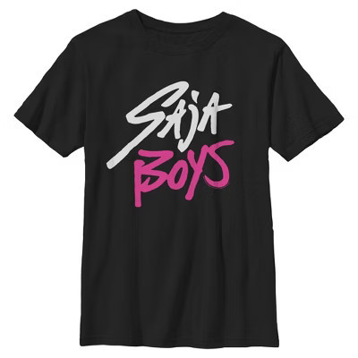 Boys KPop Demon Hunters Saja Boys Logo T Shirt - Black - X Small | Target