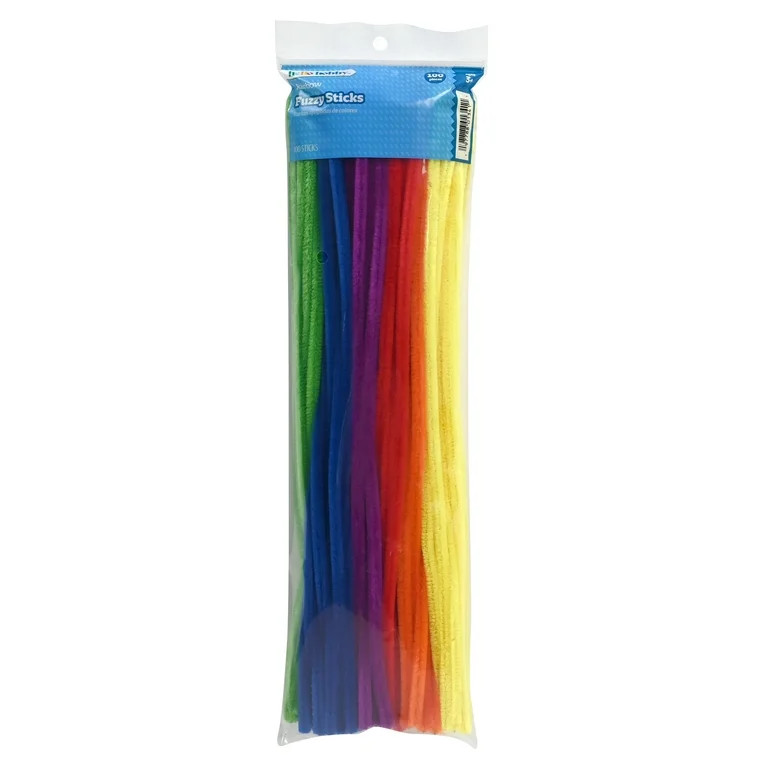 Hello Hobby Fuzzy Sticks, 100 Count, Rainbow Multicolor Chenille Stems for Kids Crafts and DIY Pr... | Walmart (US)