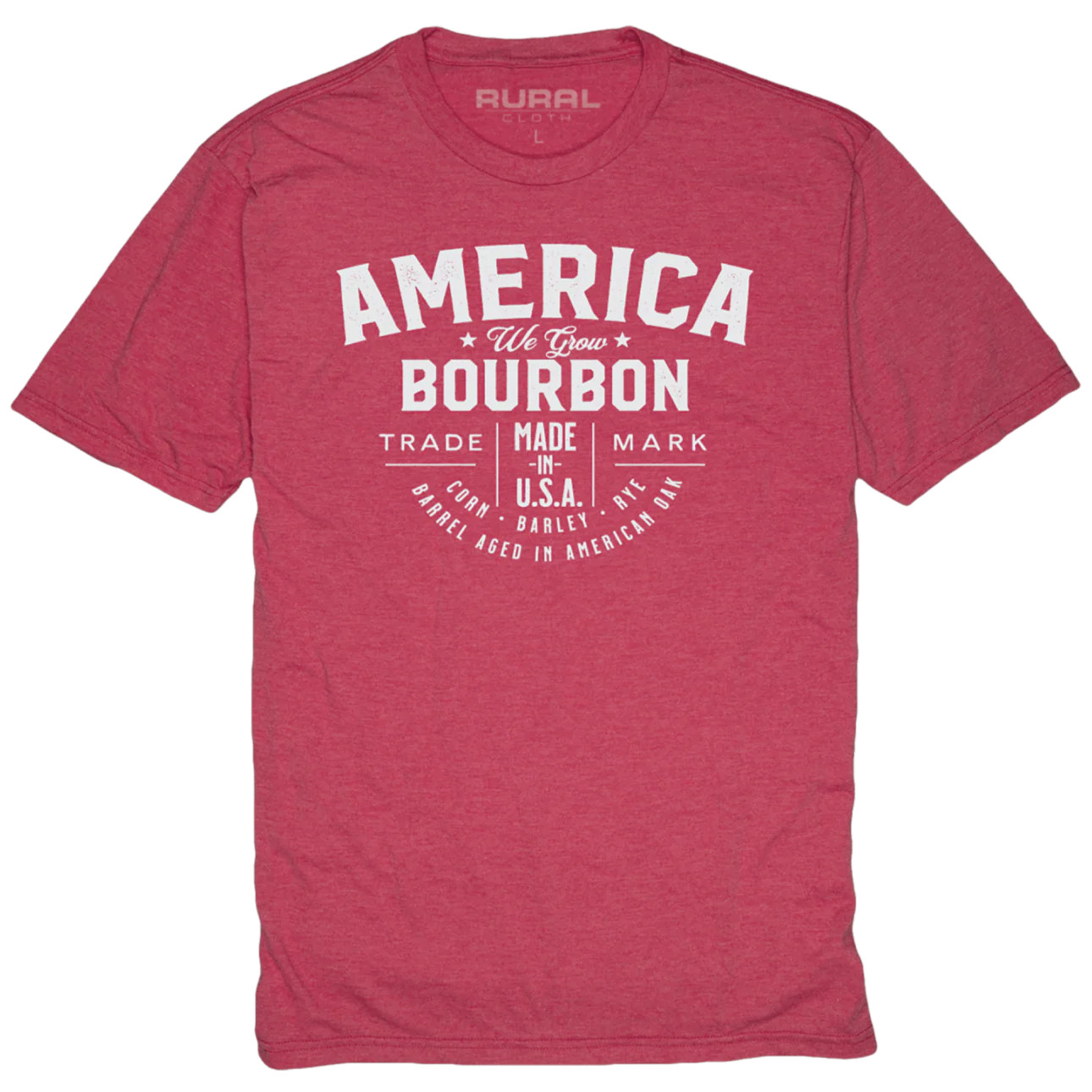 America We Grow Bourbon Tee-Red Frost | Rural Cloth