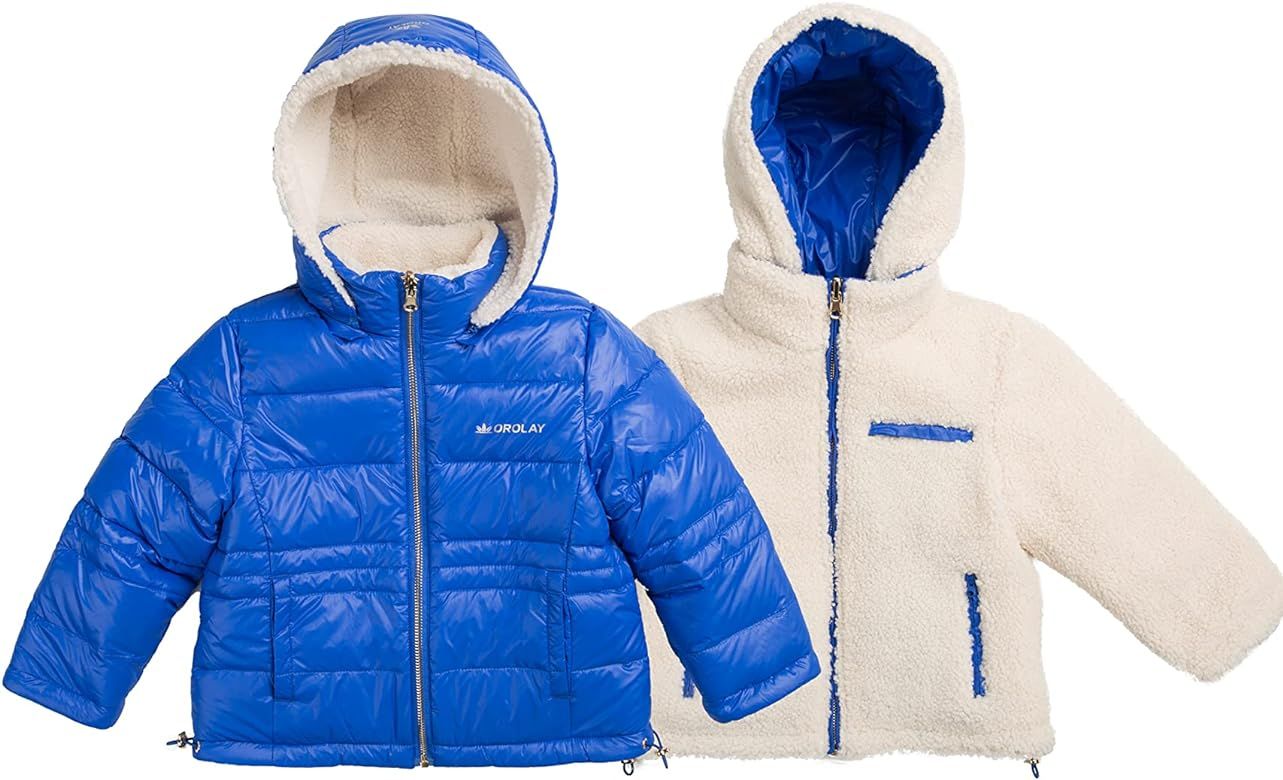 Orolay Girl's Reversible Fleece Down Jacket Boy's Warm Winter Coat Hooded Puffer Jacket | Amazon (US)
