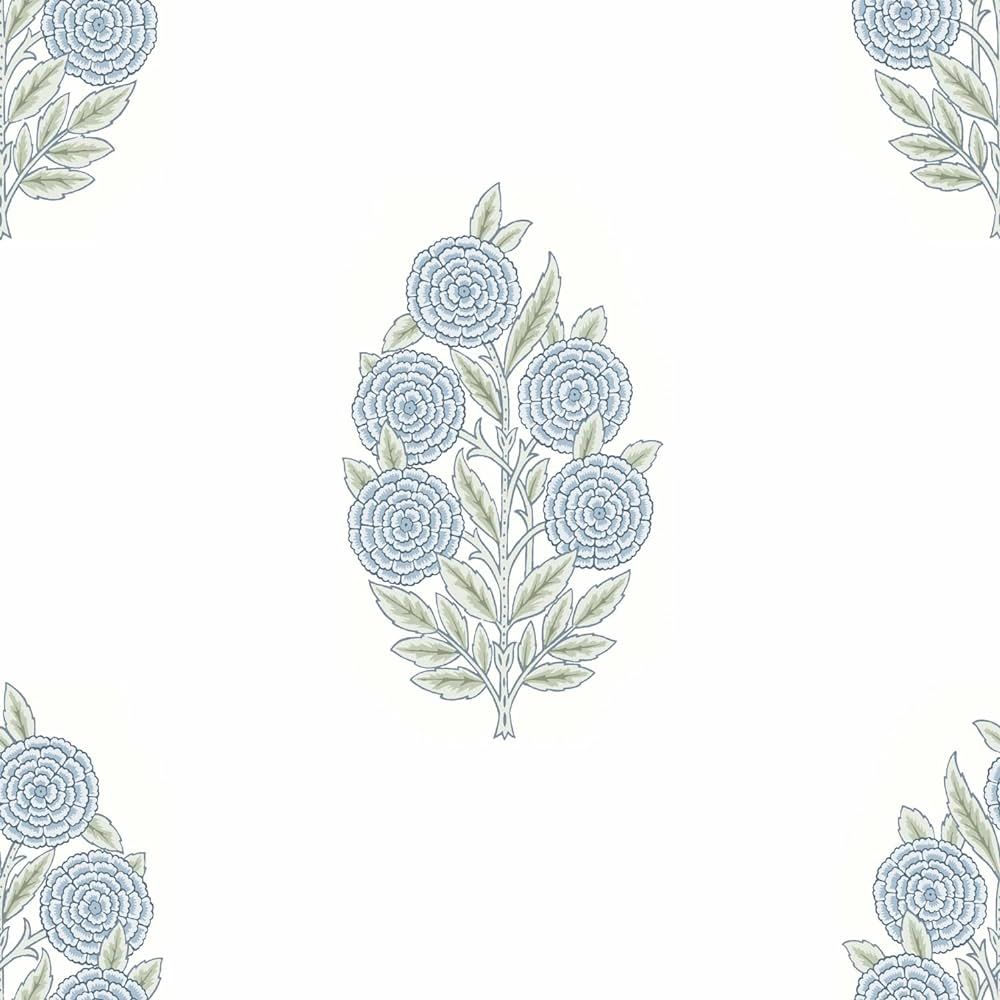 RoomMates Tamara Day RMK12517RL Blue Dutch Floral Peel and Stick Wallpaper | Amazon (US)
