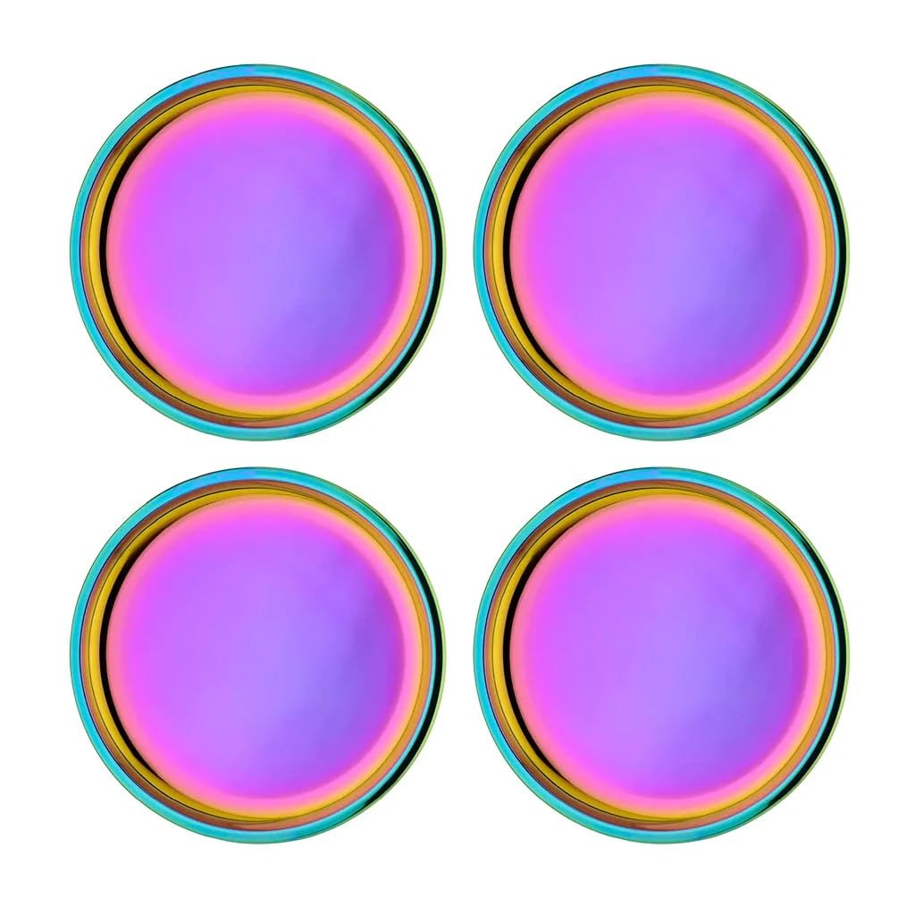 Ahimsa Stainless Steel Plates for Kids - 9" Round Rainbow Toddler Plates, Non Toxic Plate, BPA Fr... | Amazon (US)