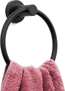 MARMOLUX ACC Matte Black Towel Ring - SUS304 Stainless Steel Wall Mounted Hand Towel Holder for B... | Amazon (US)