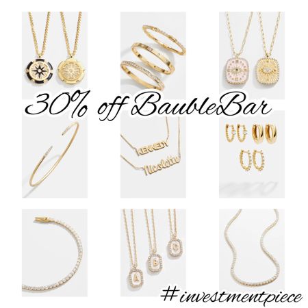 Baubles that make perfect holiday gifts or additions to your outfit from diamond necklaces and bracelets to customizable necklaces, rings and more- all 30% off @baublebar with code BB30 #investmentpiece 

#LTKHoliday #LTKsalealert #LTKunder100