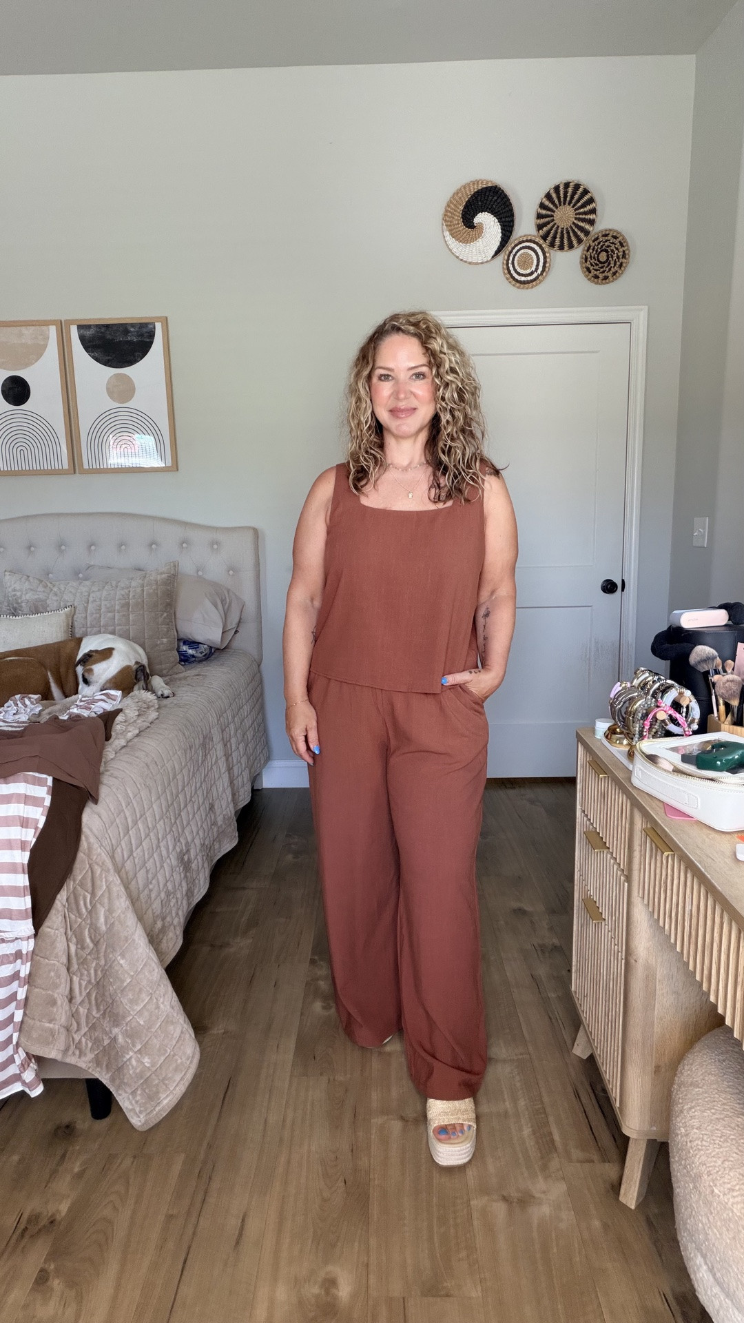 Size large in everything except the tan top is a medium. Shoes are tts

#LTKOver40 #LTKMidsize #LTKPetite