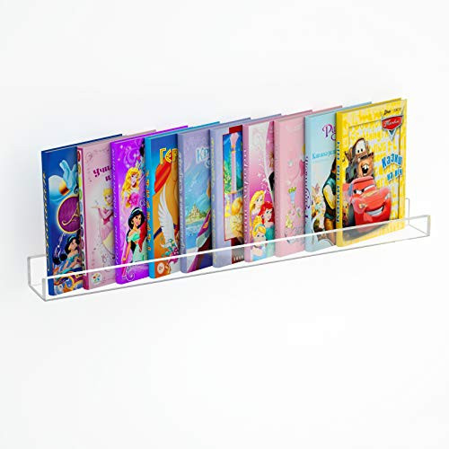 NIUBEE Kids Acrylic Floating Bookshelf 36 Inch,Clear Invisible Wall Bookshelves Ledge Book Shelf,50% Thicker with Screwdriver | Amazon (US)