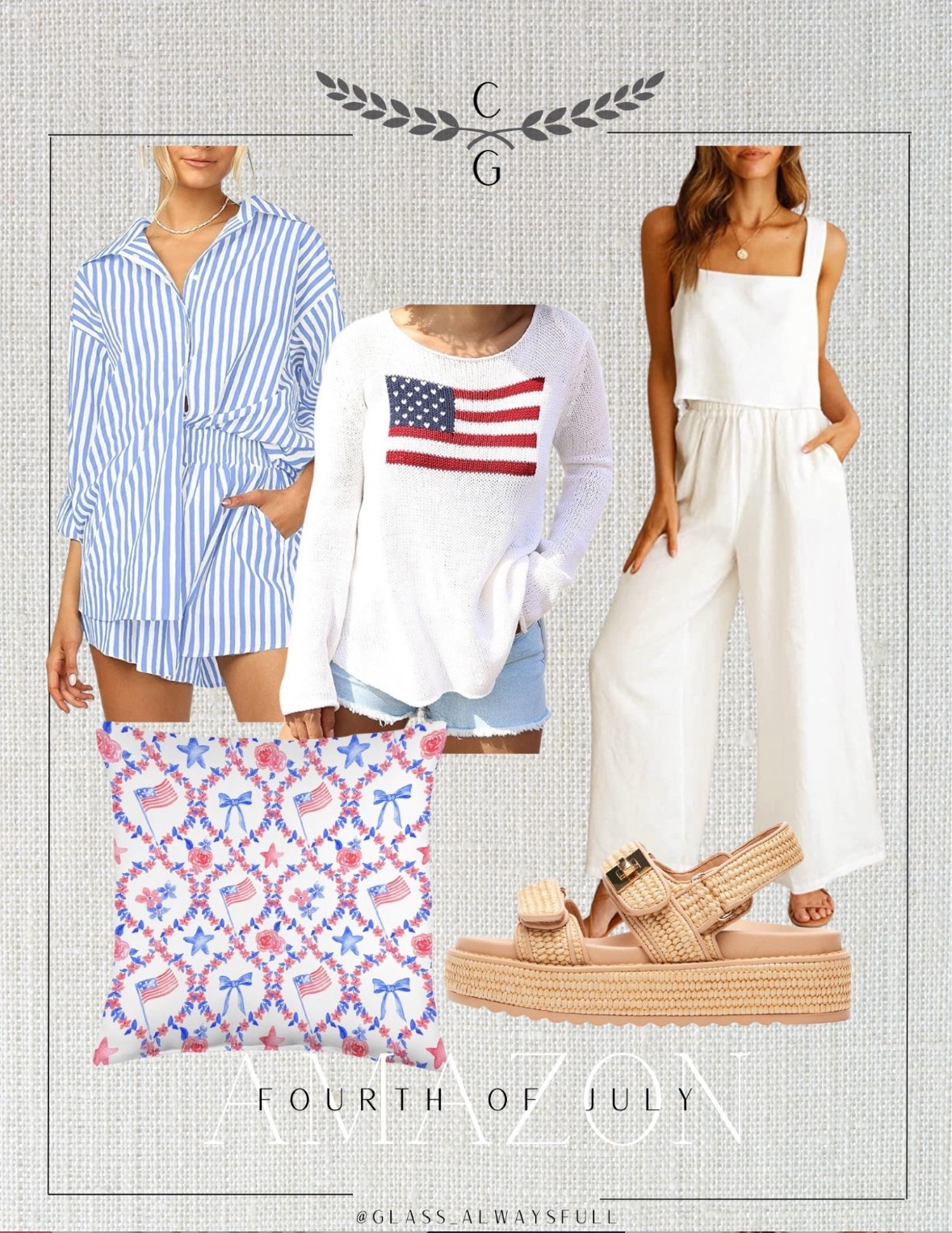 Memorial Day outfit, Amazon Memorial Day outfit, Memorial Day decor, spring outfit, Nantucket outfit, grandmillinial, spring shoes, summer outfit, patriotic sweater, flag sweater, red white and blue, blue and white set,  classic spring outfit. Callie Glass

#LTKFindsUnder50 #LTKSeasonal #LTKFindsUnder100