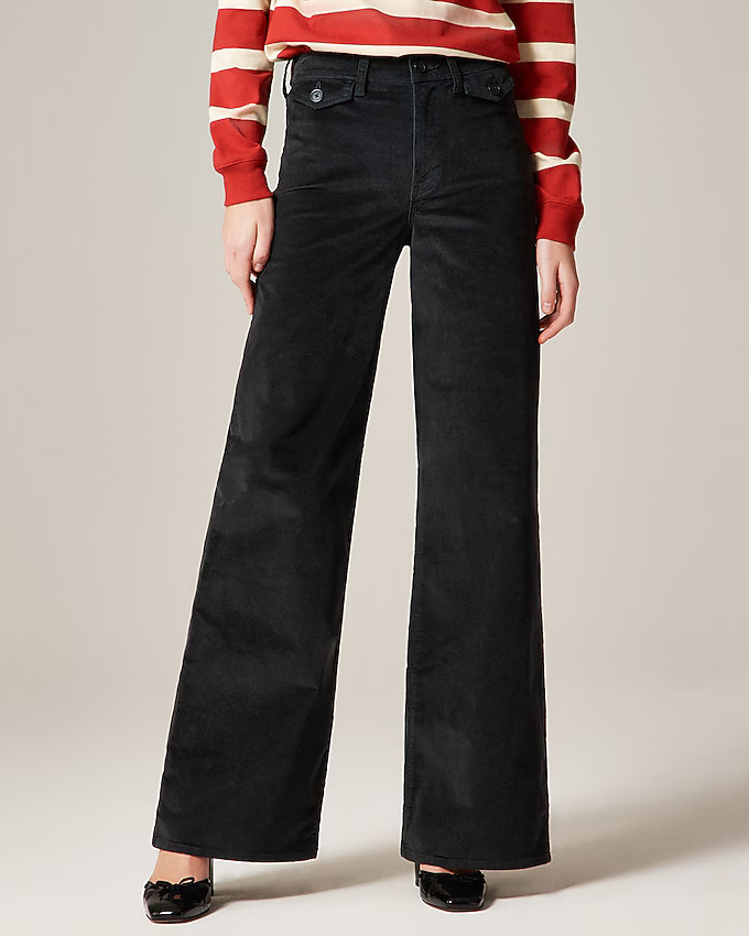 Wide-leg trouser in washed velvet | J. Crew US