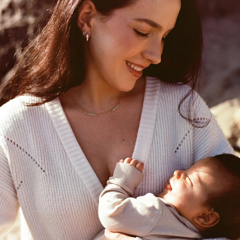 Custom Multiple Name Necklace by Grace Personalized Minimal Family Necklace Personalized Mom Gift... | Etsy (US)