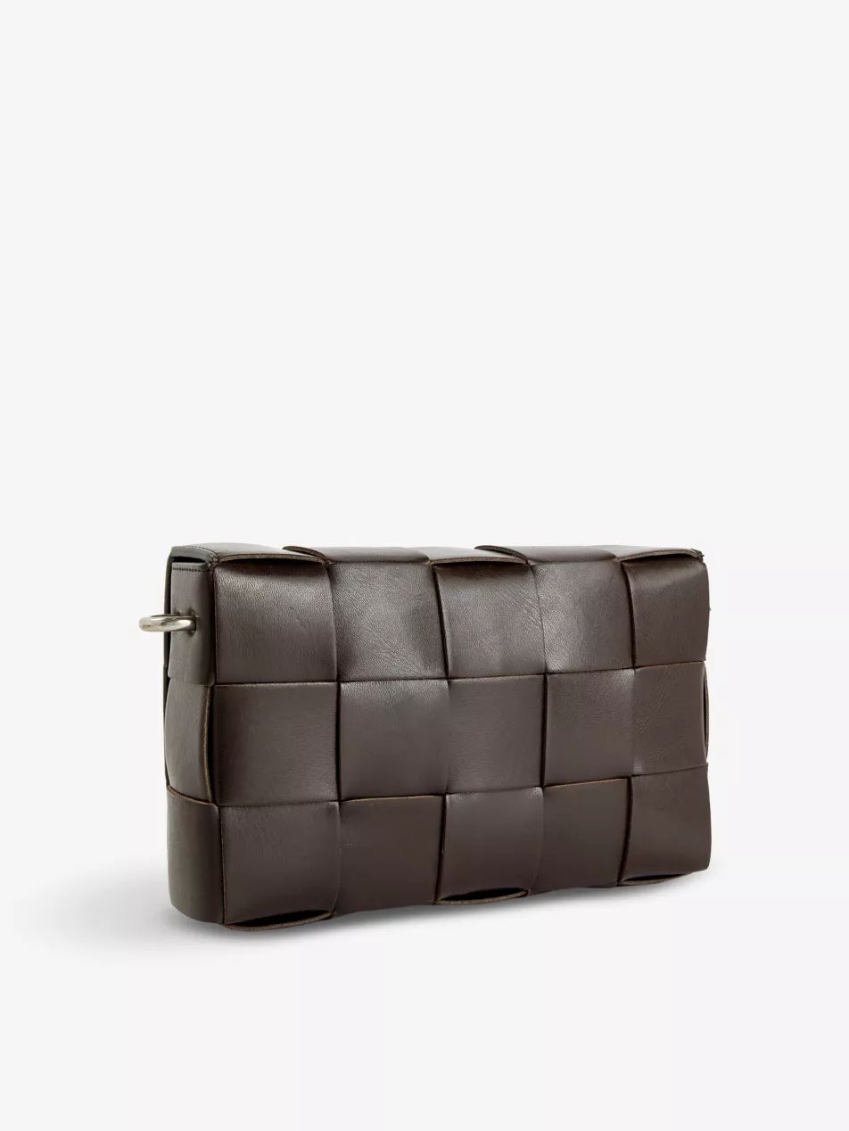 Intrecciato-weave leather cross-body bag | Selfridges