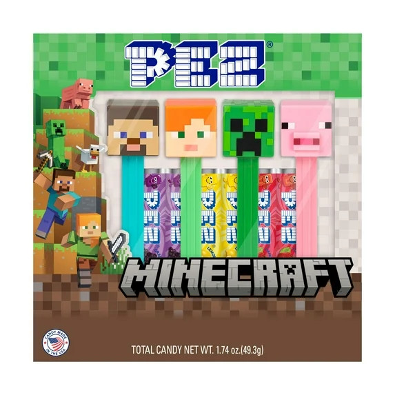 PEZ Minecraft Boxed Gift Set, 4 Candy Dispensers Plus 6 Candy Rolls, 1.74 oz. | Walmart (US)