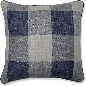 Pillow Perfect Indoor/Check Please Lakeland Throw Pillow, 18-inch, Blue | Amazon (US)
