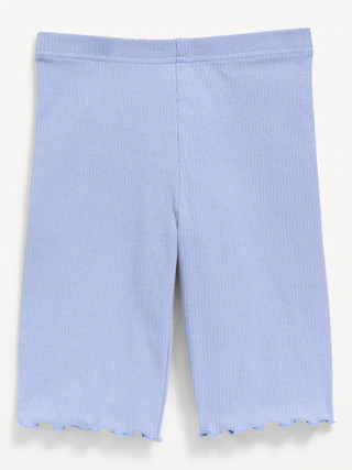Ribbed Lettuce-Edge Biker Shorts for Girls | Old Navy (US)