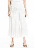 Max Studio Women's Flowy Boho Textured Cotton Long Maxi Skirt US X-Small, White | Amazon (US)