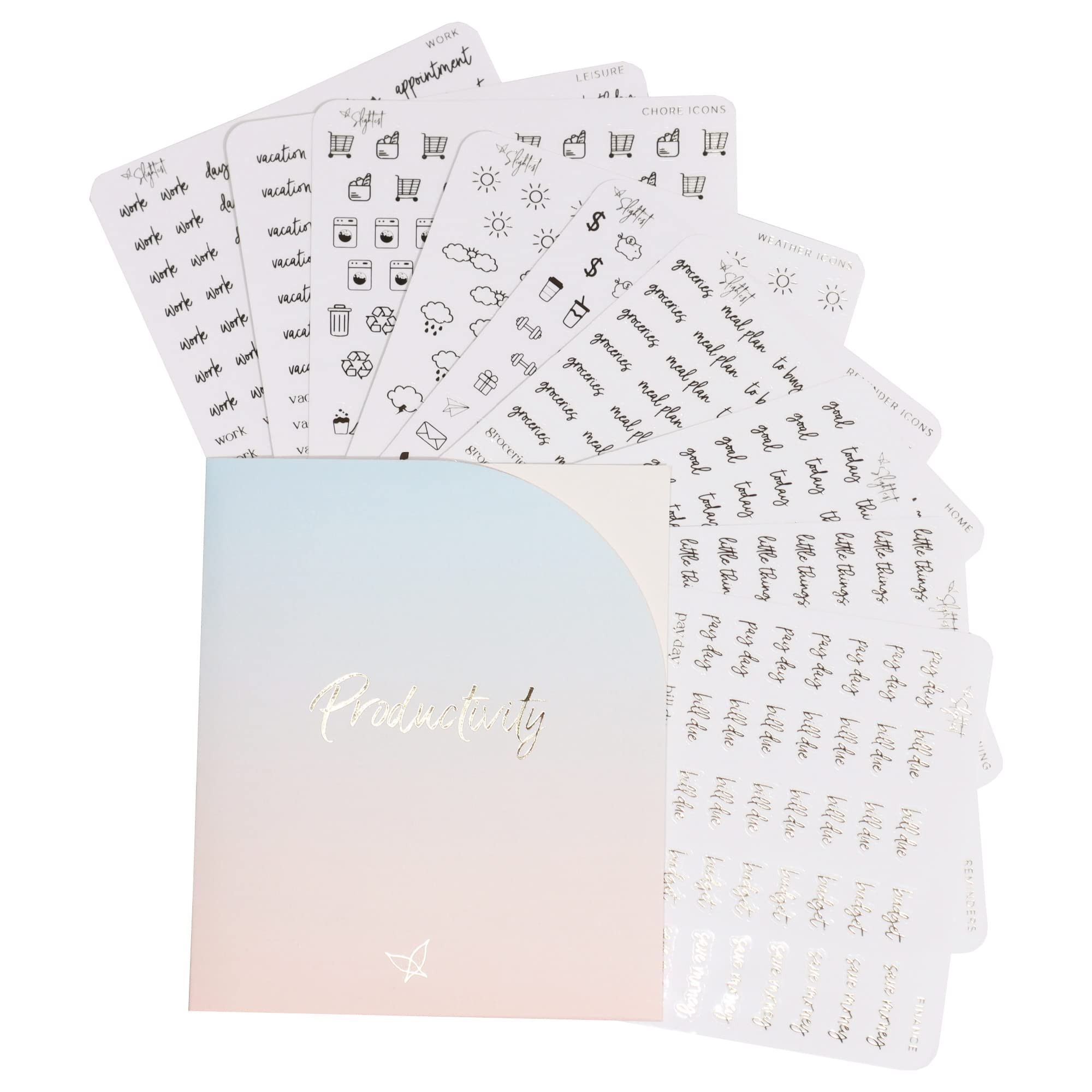 In The Slightest - Clear Gold Foil Planner Stickers - Productivity - Functional - Icons - Words -... | Amazon (CA)