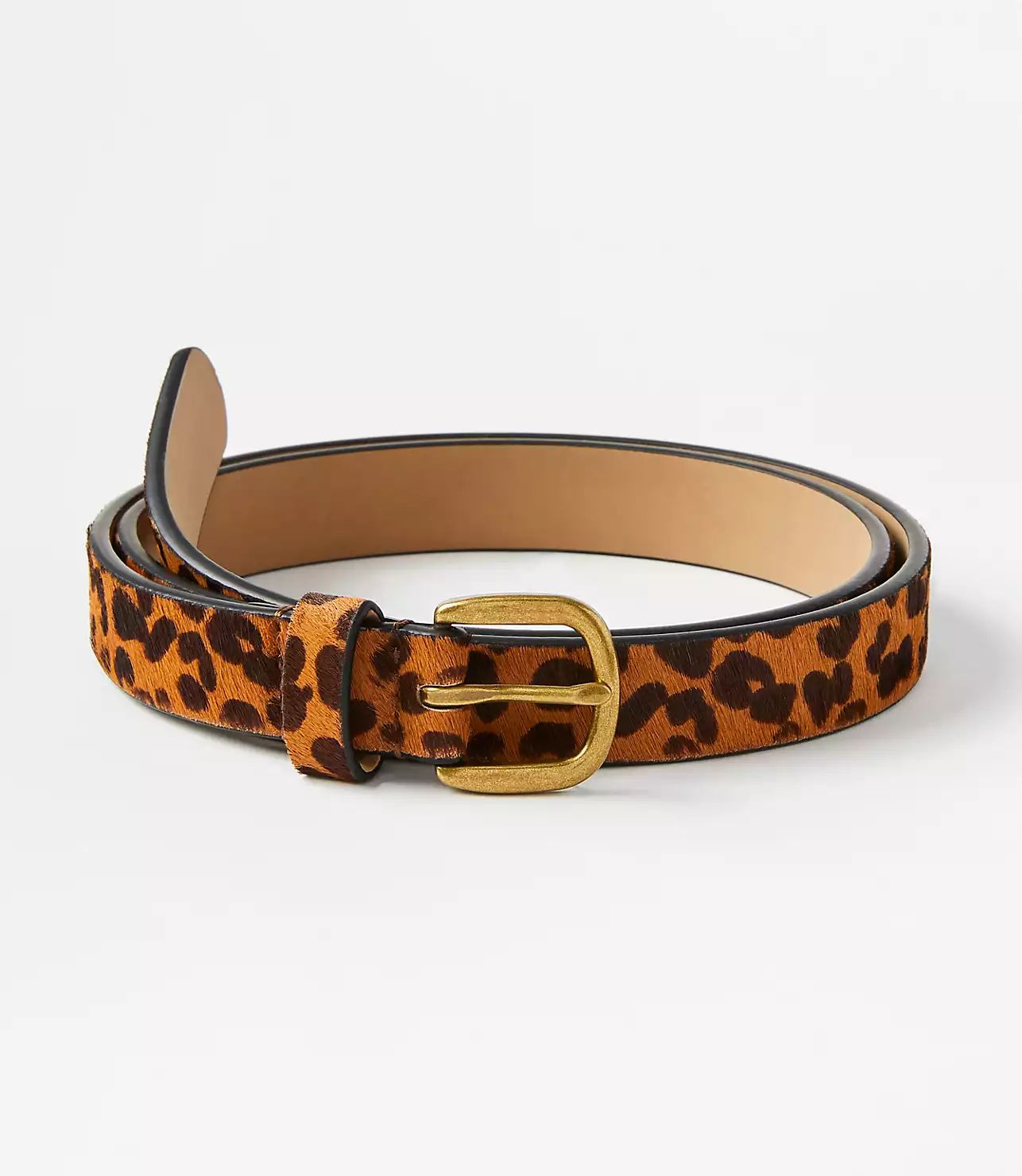 Animal Print Haircalf Skinny Belt | LOFT