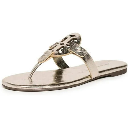 Tory Burch Miller Soft Women s Metallic Leather Memory Foam Slide Thong Sandals | Walmart (US)