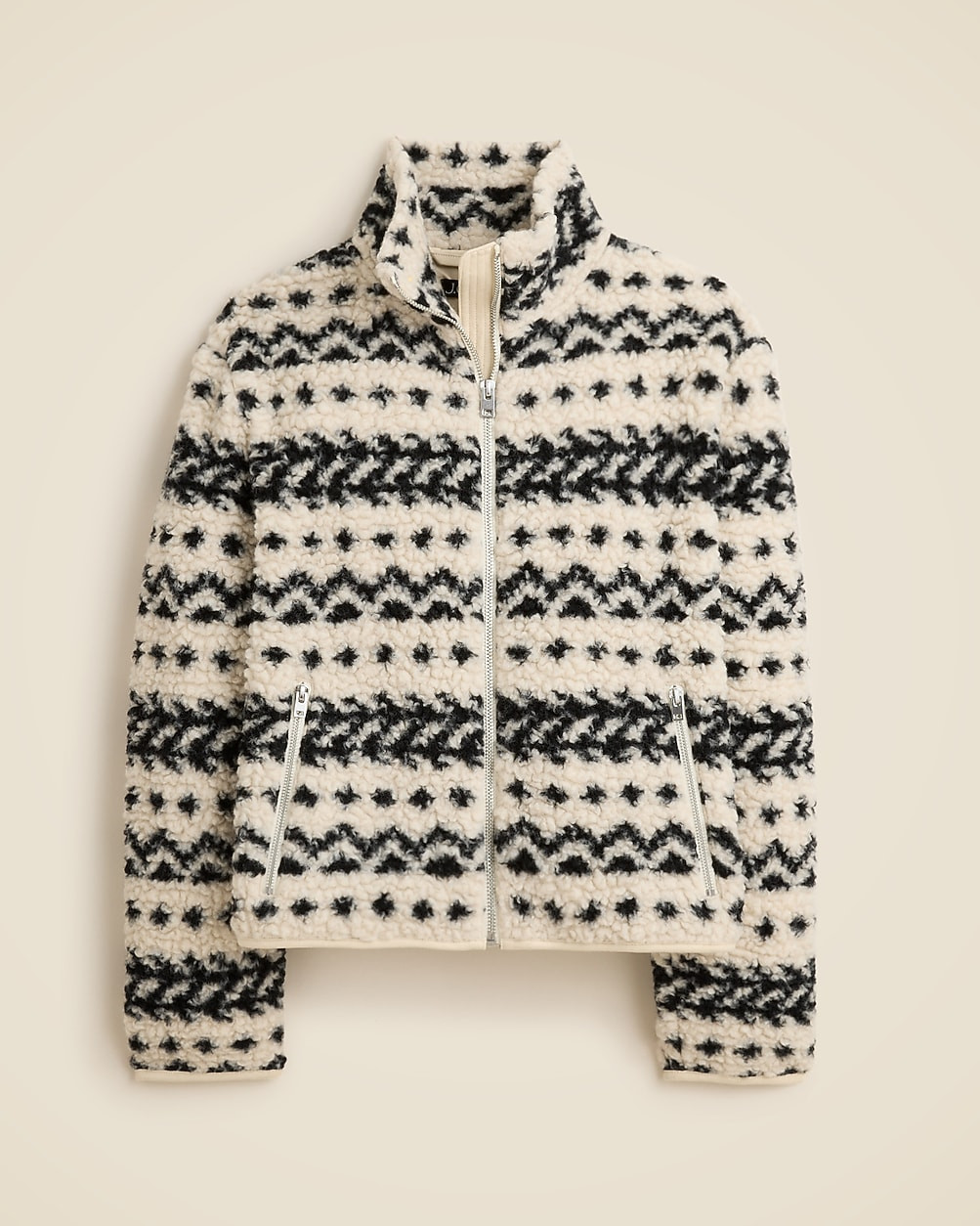 Sherpa fleece zip-up jacket in jacquard | J. Crew US