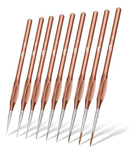 Mr. Pen- Detail Paint Brushes Set, 9 pcs, Rose Gold, Miniature Paint Brushes, Thin Paint Brushes, Model Paint Brushes, Fine Tip Paint Brush, Face Paint Brushes Set, Mini Paint Brushes | Amazon (US)