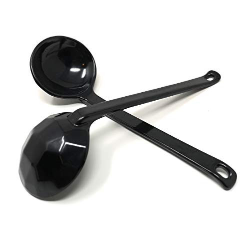 ASIAN HOME Black Melamine Japanese Long Handle Spoons for Ramen, Soup, Hot Pot Eating, Mixing, Stirring 8.25 Inches (2 Spoons) | Amazon (US)