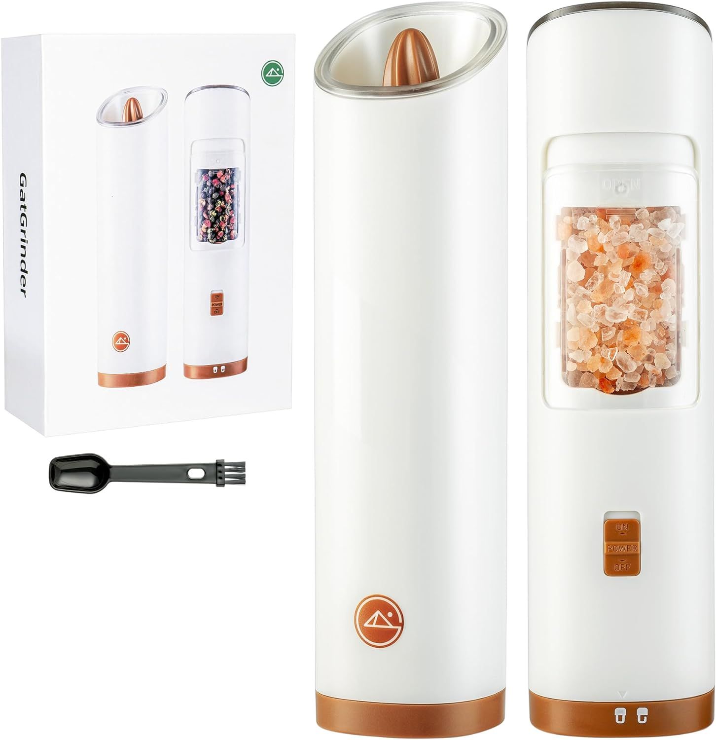 GATGOODS Gravity Electric Salt and Pepper Grinder Set, Adjustable Coarseness, Warm LED Light, One... | Amazon (US)