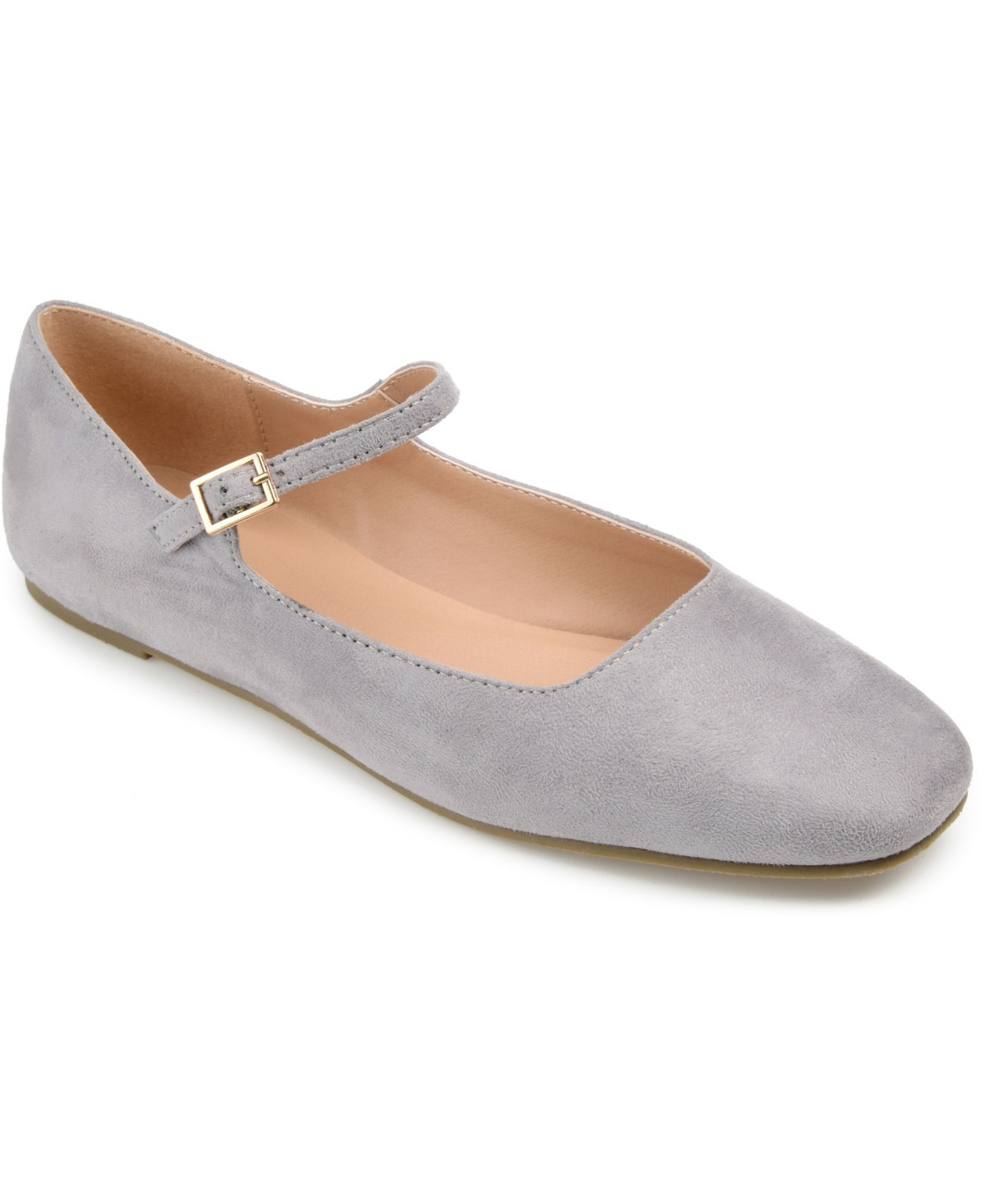 Journee Collection Women's Carrie Mary Jane Flats - Gray | Macy's