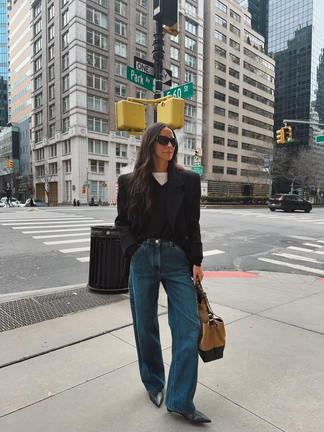 Dance drop off but make it an outfit. My blazer is YSL, jeans Chanel, shoes Hermes but I linked similar