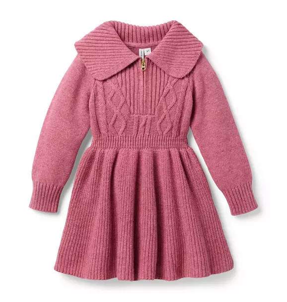 Cable Knit Half-Zip Sweater Dress | Janie and Jack