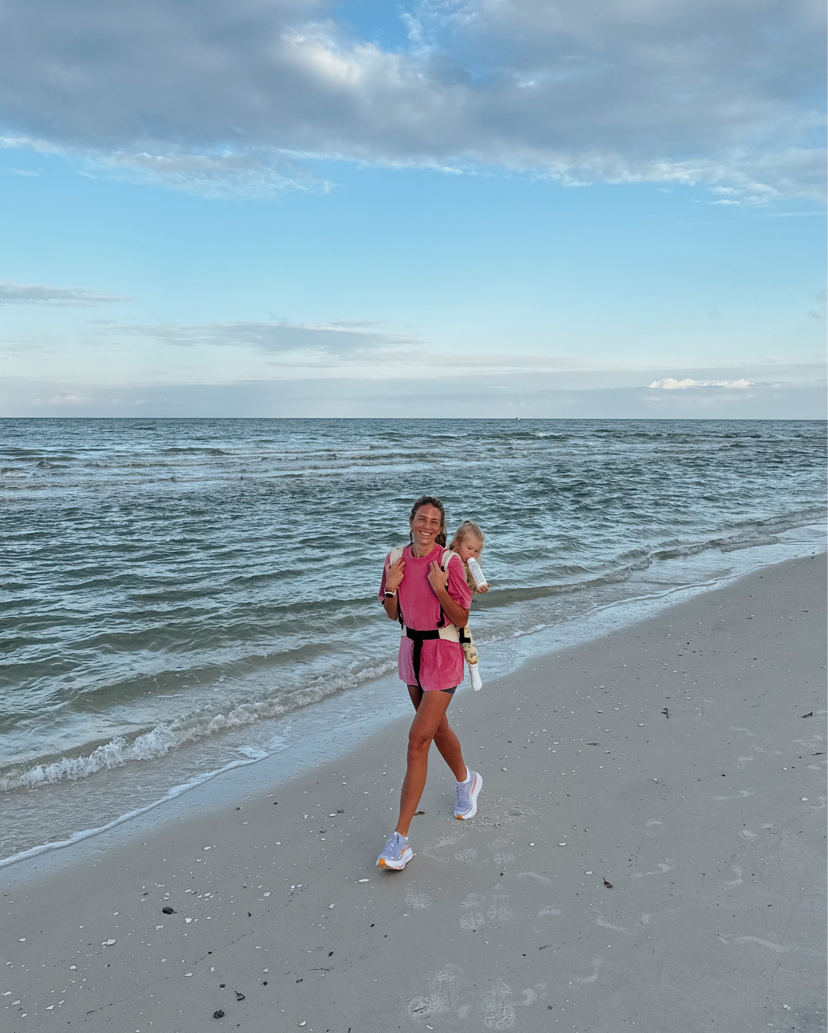 Size medium tall in shirt but could easily wear size small regular if size is sold out. Plenty oversized 
Shorts run tts
Carrier is artipoppe but also linked another fave of mine that is similar and half the price 

Walking outfit | beach walk | free people movement | active outfit | workout look | hoka shoes | Abercrombie 

#LTKActive #LTKFamily #LTKBaby