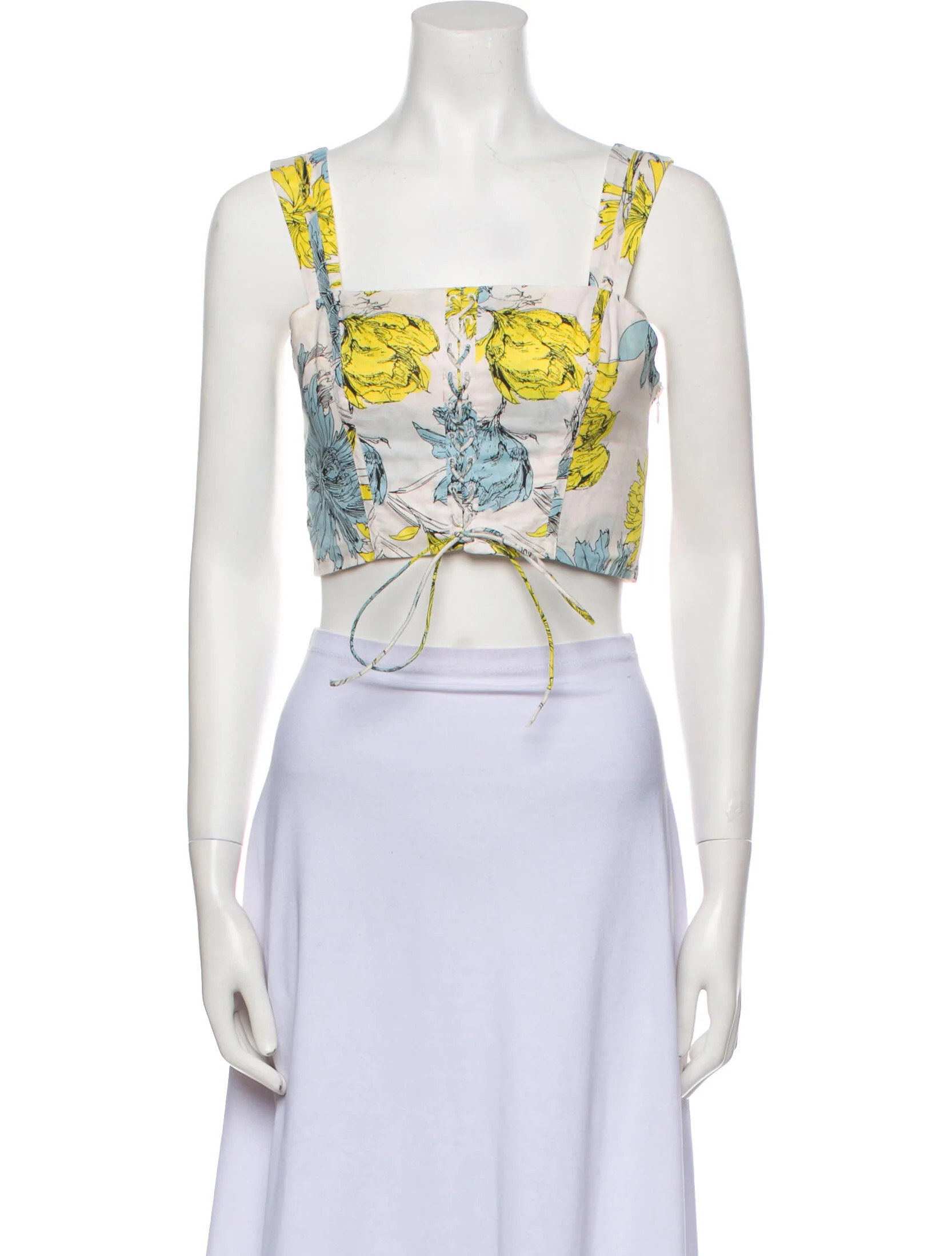 Floral Print Square Neckline Crop Top | The RealReal