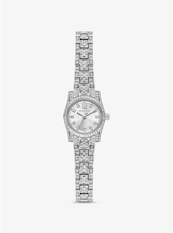 Mini Lexington Pavé Silver-Tone Watch | Michael Kors US