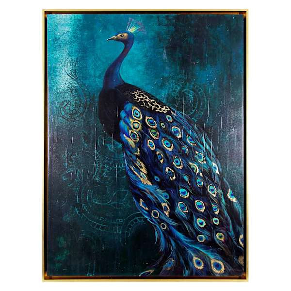 Framed Royal Peacock Canvas Wall Art, 25x33 | At Home
