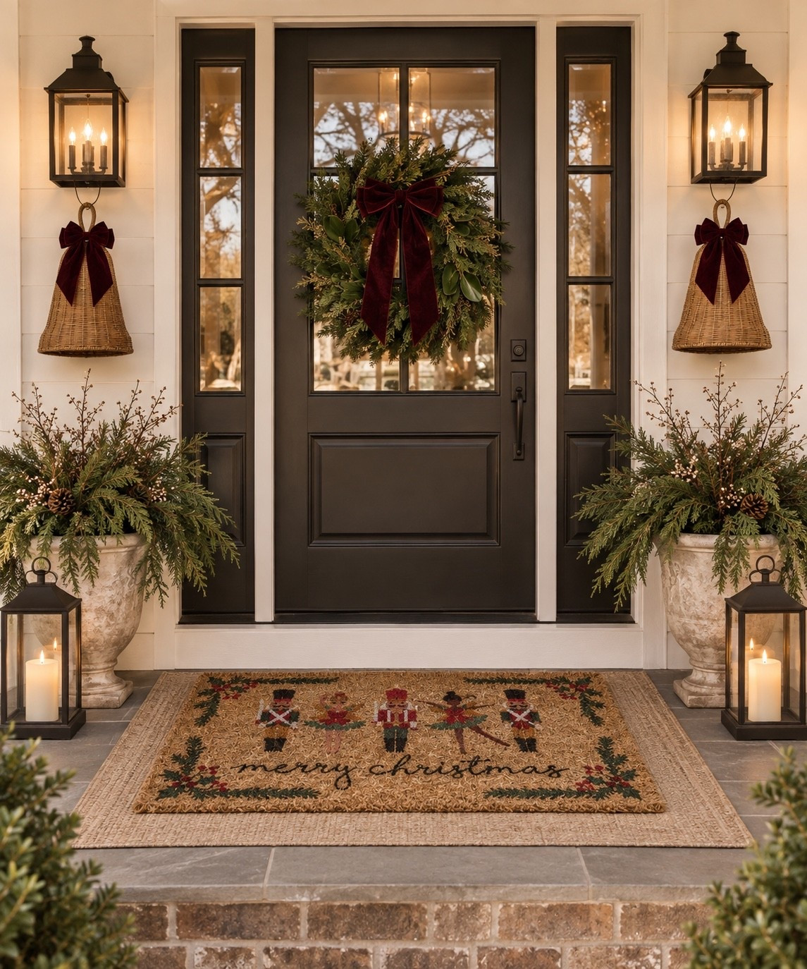 How cute is this nutcracker mat and the cute bells?!  The bells are 12” high - they would be cute hanging up or on a table layered. AI


#christmasdecor #homedecor #walmartfinds Christmas front porch decor, Christmas porch ideas, Christmas door decor, Christmas entryway decor, holiday porch decor, holiday front door decor, festive front porch, cozy Christmas home, elegant Christmas decor, classic Christmas decor, traditional Christmas decor, neutral Christmas decor, Pottery Barn inspired Christmas, designer-inspired Christmas decor, affordable Christmas decor, Walmart Christmas finds, Walmart home decor, Christmas home inspiration, Christmas decorating ideas, Christmas wreath, Christmas bells, wicker Christmas bell, Christmas doormat, nutcracker Christmas decor, cozy holiday home, warm and inviting home, Christmas decorating inspiration, beautiful Christmas entryway, timeless Christmas decor, elevated Christmas decor

#LTKSeasonal #LTKHome