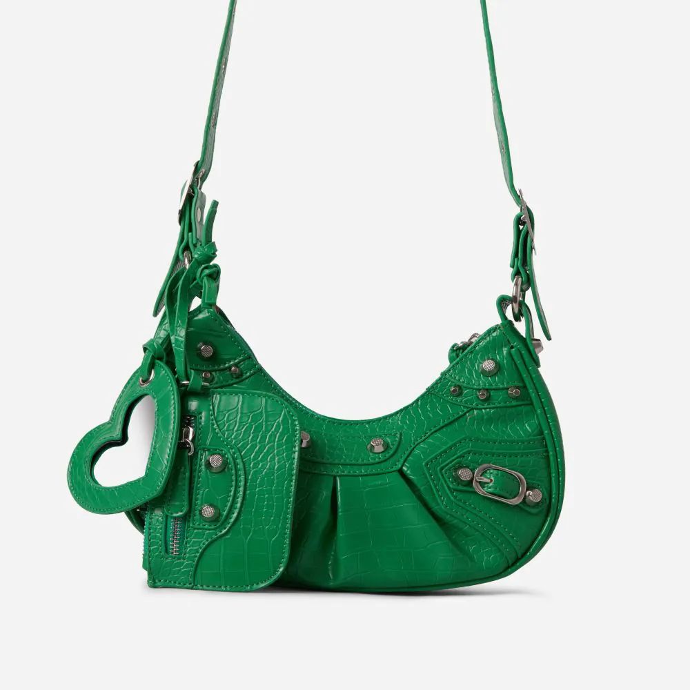 Texas Shoulder Bag In Green Faux Leather | EGO Shoes (US & Canada)