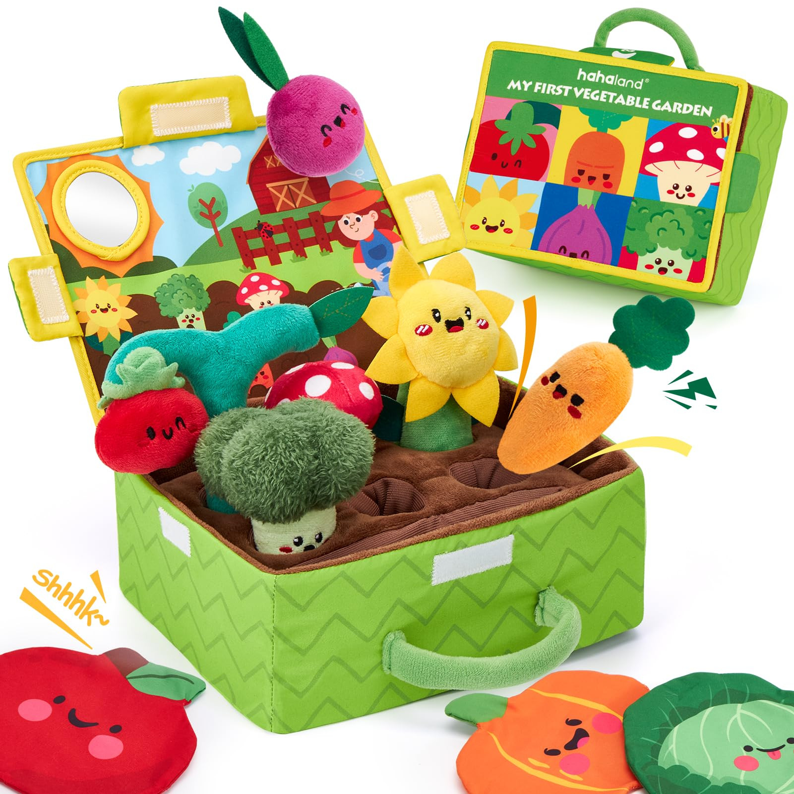hahaland Baby Toys 6-12 Months - Fruits Vegetables Garden Plant Plush - 6 Month Old Toys Montesso... | Amazon (US)