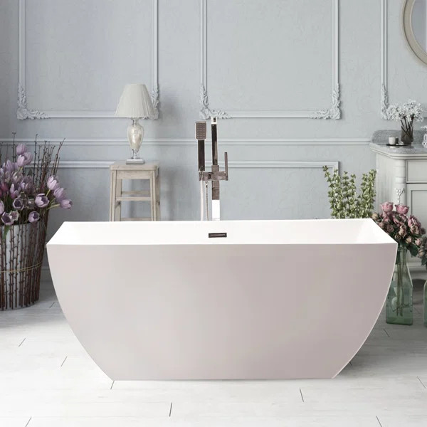 VA6821-S 59'' x 29.5'' Freestanding Soaking Acrylic Bathtub | Wayfair North America