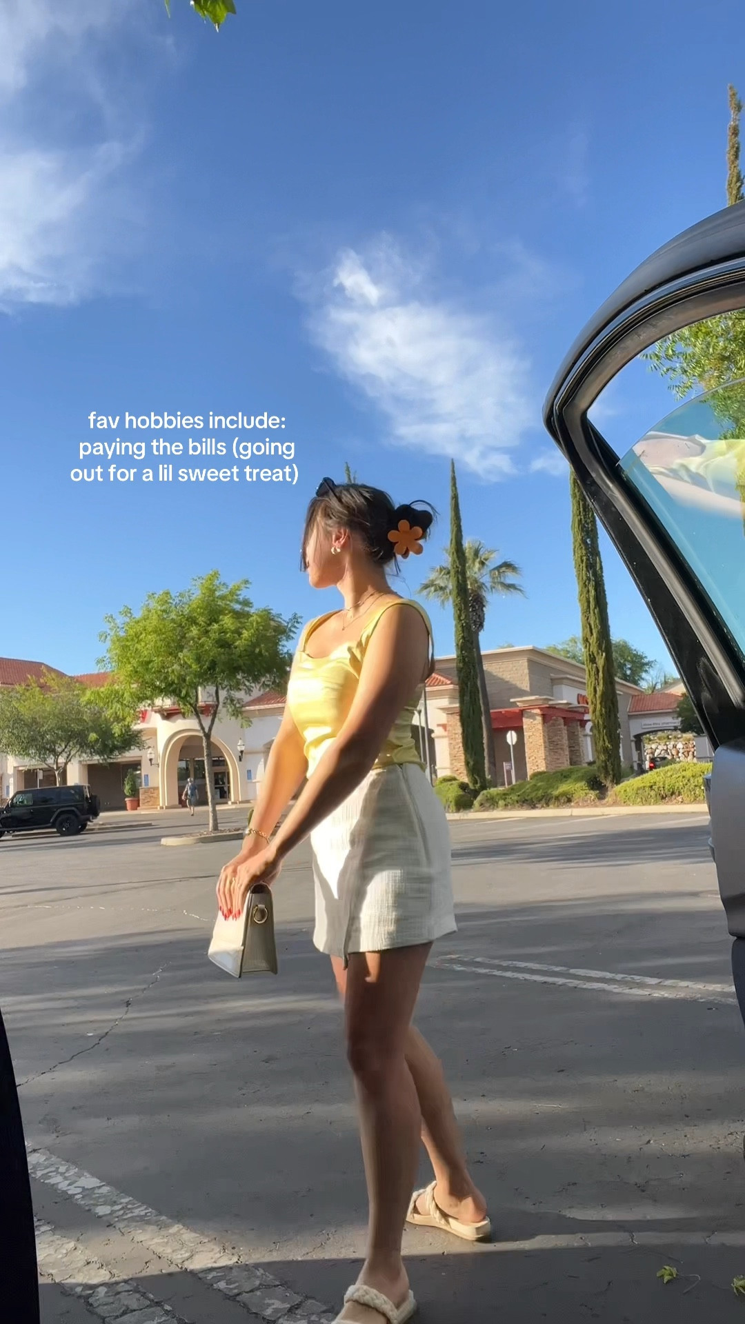 simple summer outfit 💛 | Peppermayo top, satin top, tank top, butter yellow, white skirt, mini skirt outfit, wrap skirt, Abercrombie skirt, dolce Vita sandals, summer sandals, comfy sandals, platform sandals, affordable sandals, white bag, white purse, simple outfit, cute outfit, girly outfit 

#LTKStyleTip #LTKVideo #LTKFindsUnder50