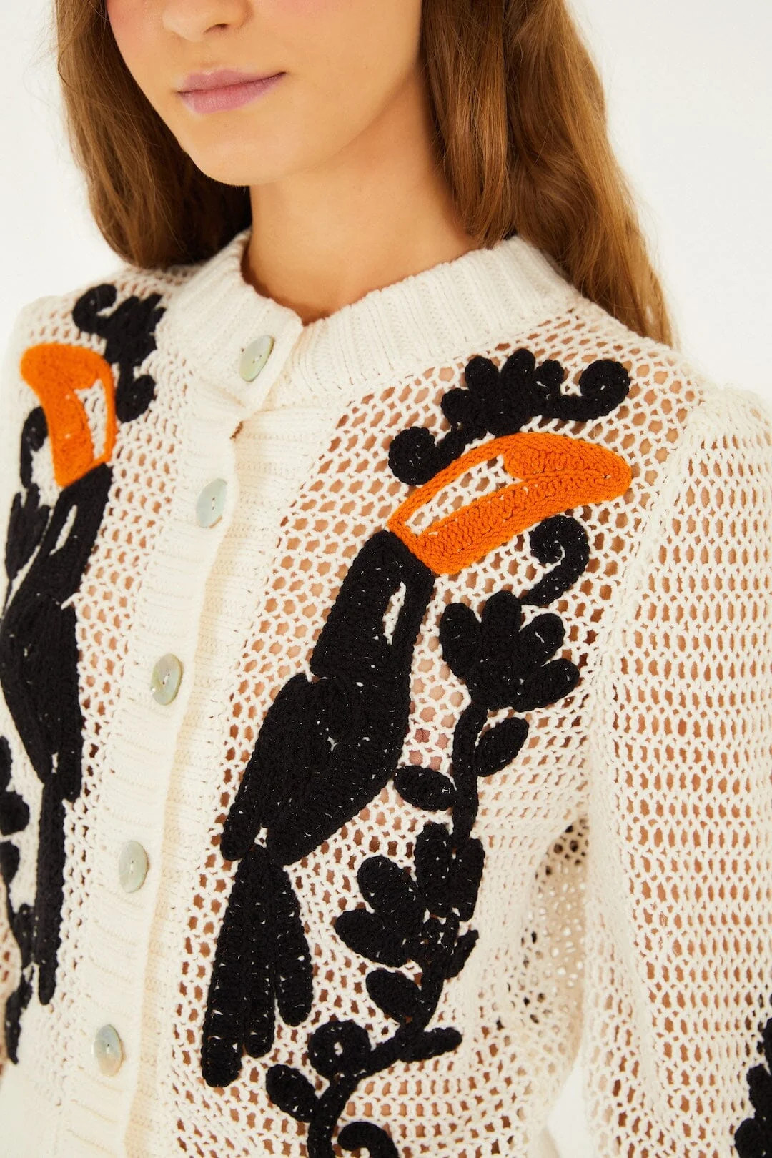 Toucan Crochet Cardigan | FARM Rio | FarmRio (US)
