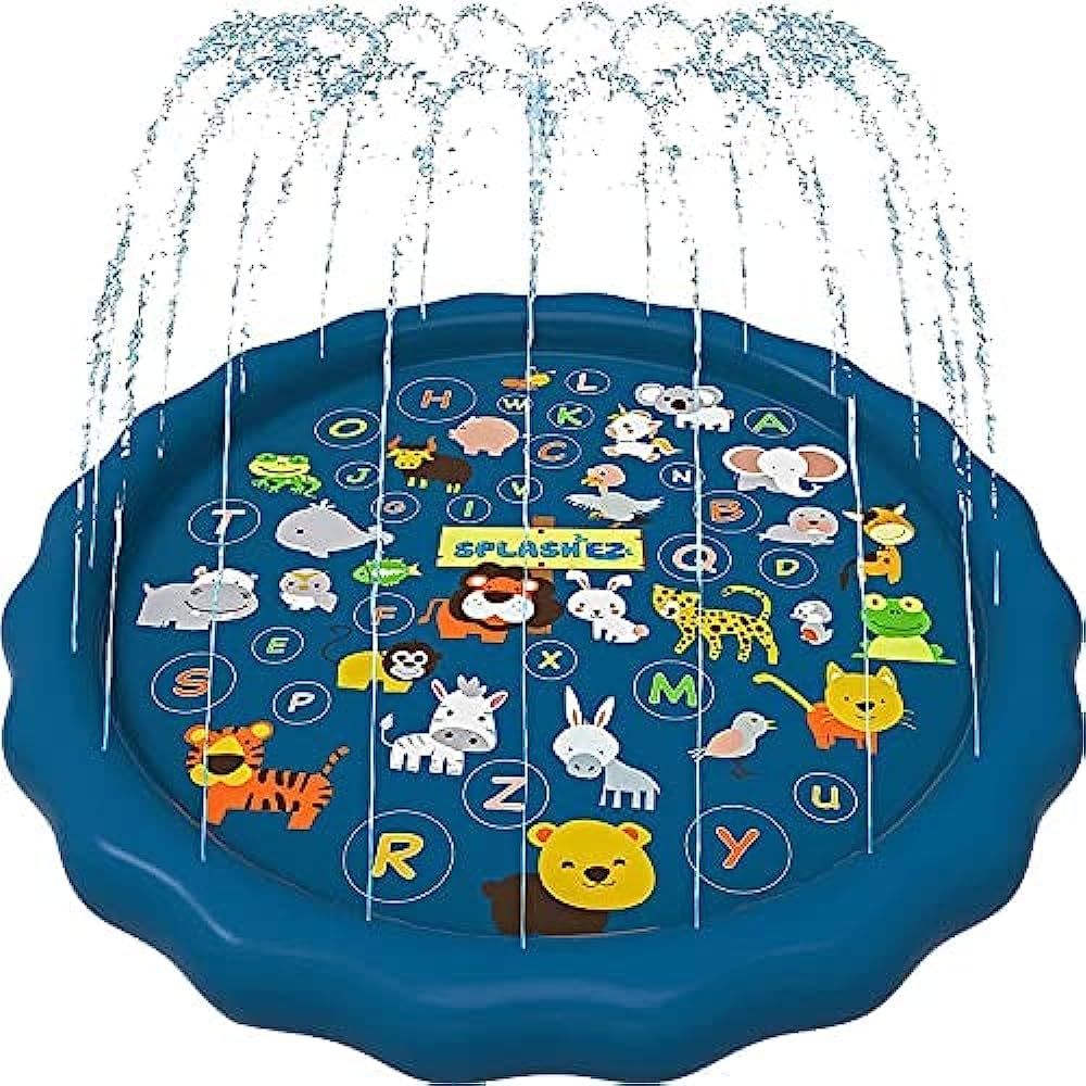 SplashEZ 3-in-1 Splash Pad, Sprinkler for Kids and Wading Pool for Learning – Dog Sprinkler Poo... | Amazon (US)
