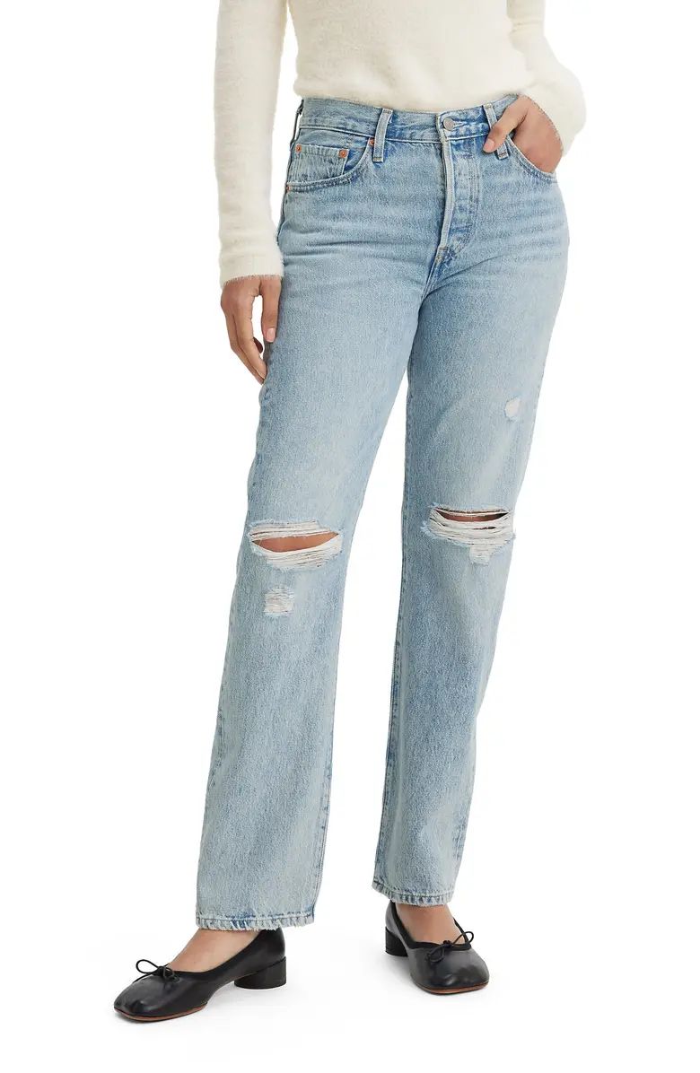 Levi's® 501® Ripped High Waist Straight Leg Jeans | Nordstrom | Nordstrom