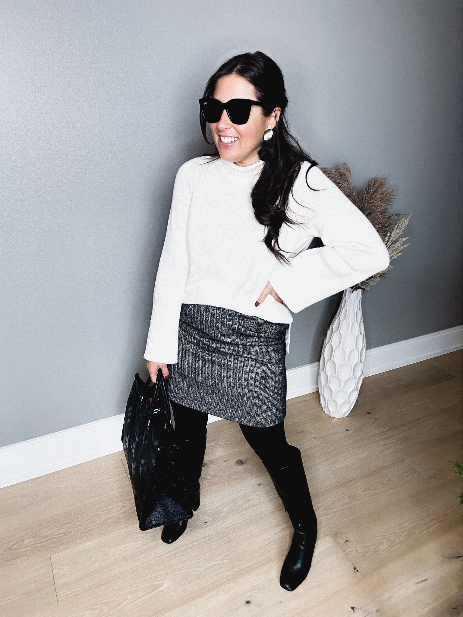 Sweater in two colors, snag quickly…almost sold out! Linked a similar skirt I would recommend sizing up in! 🤍

#LTKSeasonal #LTKunder100 #LTKHoliday