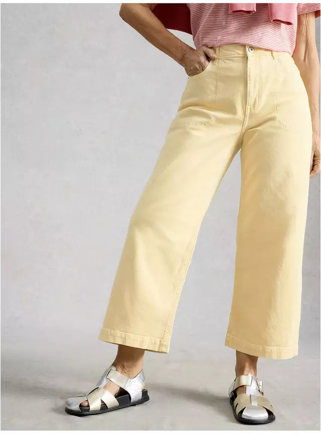 Buy WHITE STUFF Tia Wide Leg Crop Jean Yellow 16R | Jeans | Tu | Tu Clothing